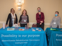 Mass Rehabilitation Council Table with Audrey, Kim and Anna