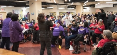 crowd scene, indoors