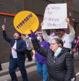 Marchers with signs