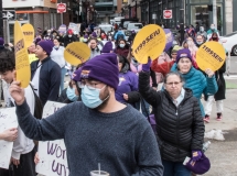 Marchers with signs