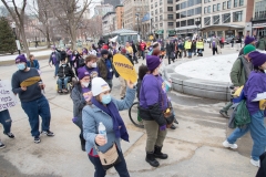 Marchers with signs