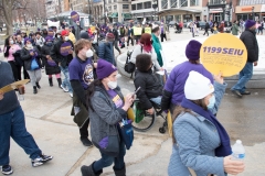 Marchers with signs