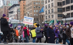 Marchers with signs