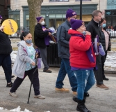 Marchers with signs