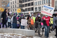 Marchers with signs