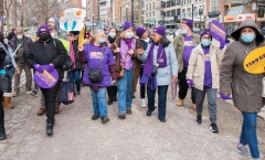 Marchers with signs