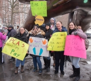 Supporters with signs