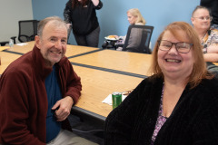 two people smiling