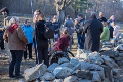 View of many advocates on the path and the cemetery