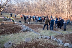 View of many advocates on the path and the cemetery