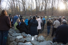 View of many advocates on the path and the cemetery