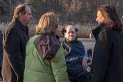 Charlie Carr speaks with advocates including Leo Sarkissian of the Arc MA