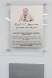 Plaque in Paul's honor - Note Braille underneath