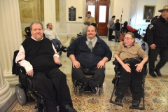 MRC CommissionerCharlie Carr, Joe Bellil from Easter Seals, Paul Spooner, ED at MWCIL