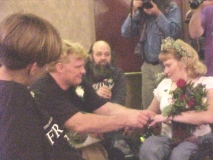 Roland marrying Johnny Crescendo and Cassie James in Ohio 1999