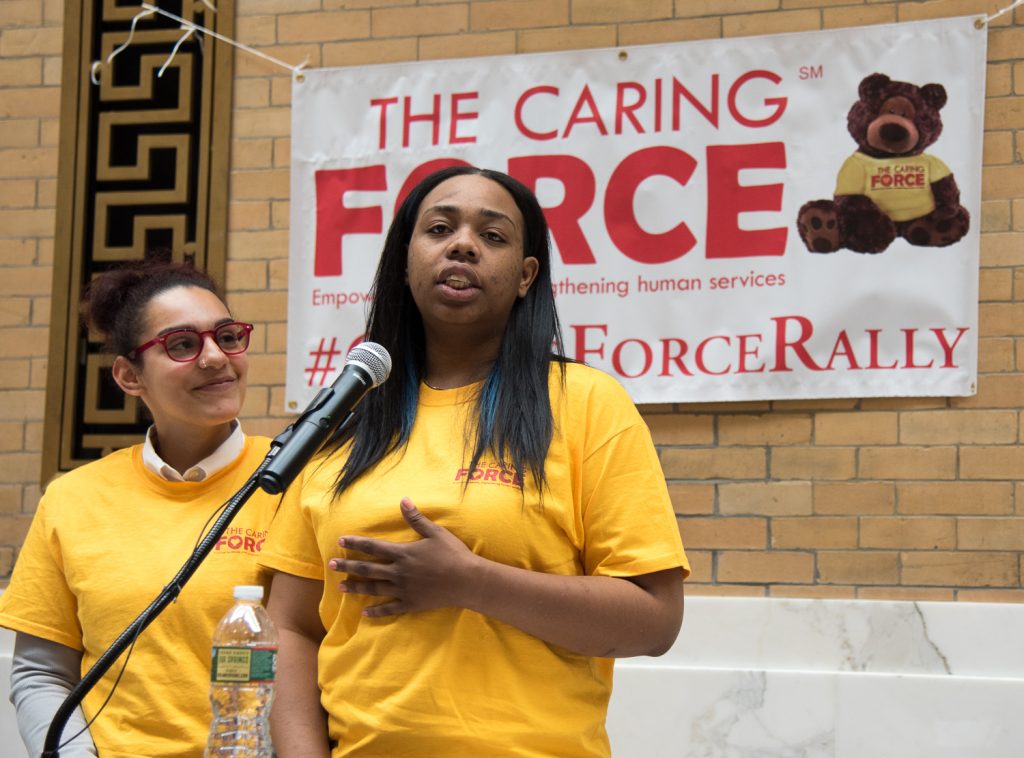 Maribel Soto and Tenaya Queen, from the GIFT program at Roxbury Youthworks