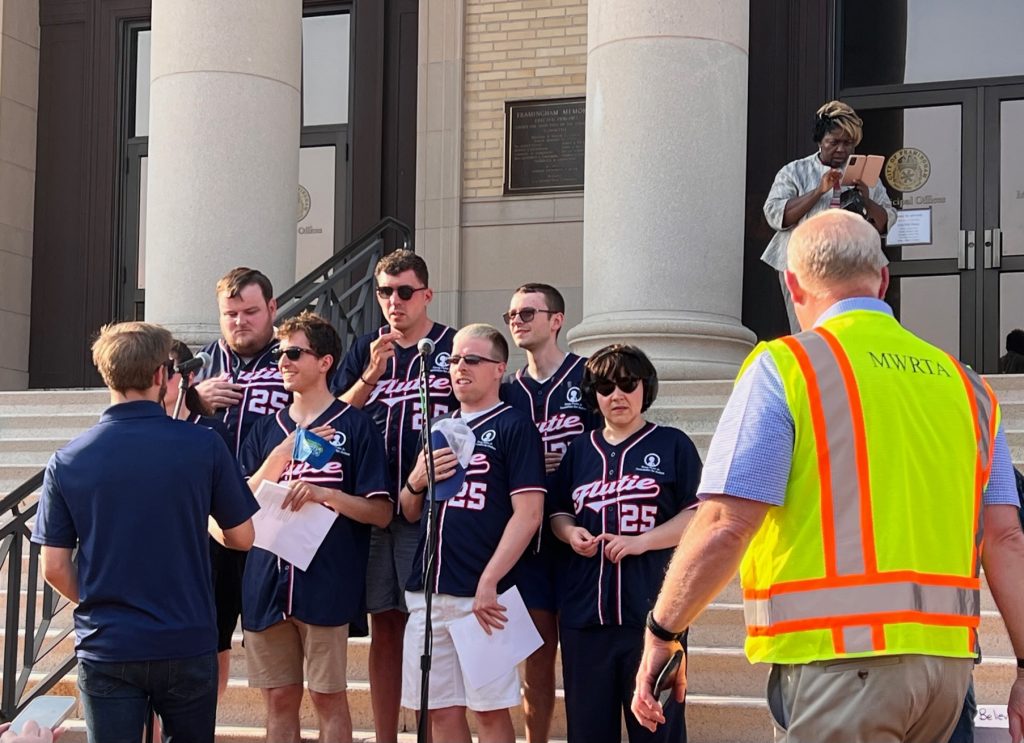 Spectrum of Sound (from the Doug Flutie Jr. Foundation for Autism) choir getting ready to sing