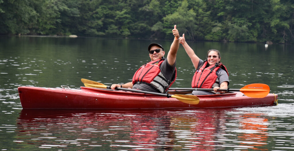 Dan and Jana kayaking
