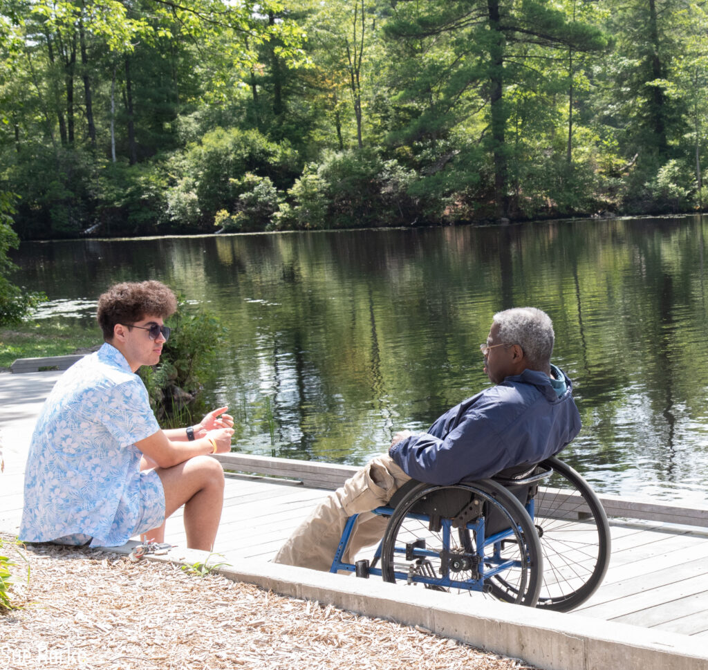 two men at dock