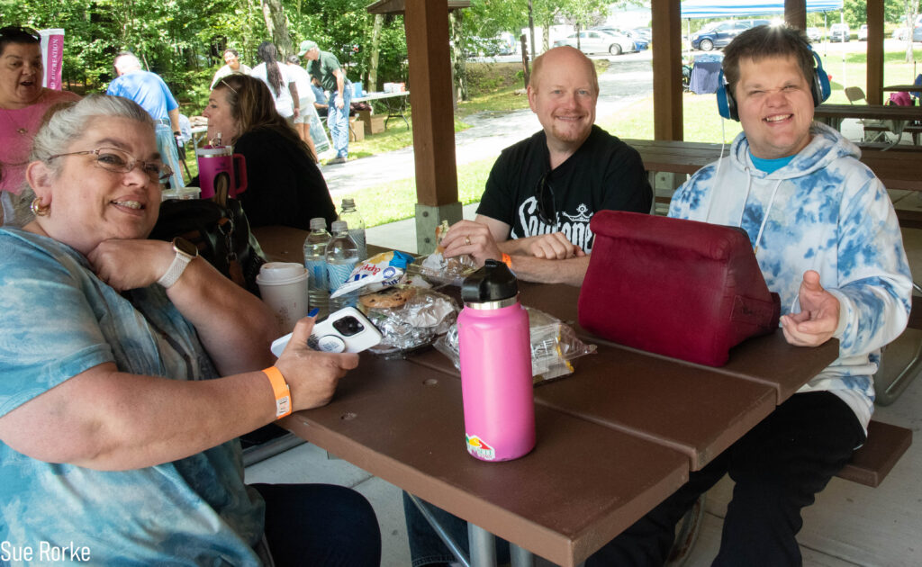 Family eating lunch