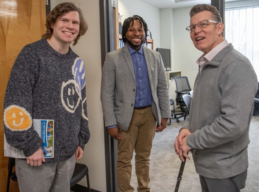 Ian (MWCIL), Patrick (Easterseals) and Lou (MWCIL)