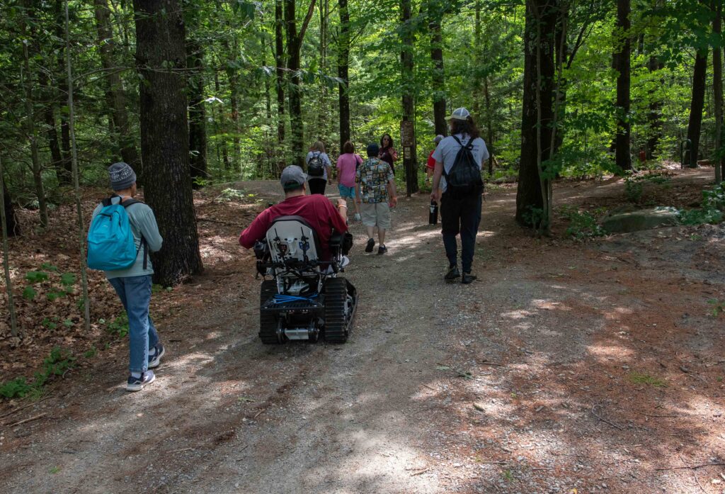 hikers going down the trail