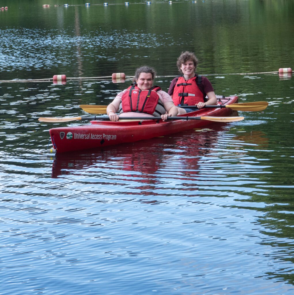 Ian and another person in a kayak